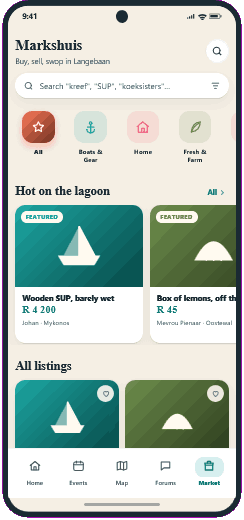Marketplace screen